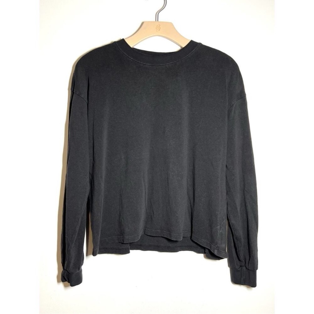 Jungmaven EUC Black Cropped Long Sleeve Tee size Medium Hemp Relaxed Fit